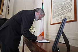 Gerry Adams signs Book of Condolence for Orlando nightclub attack (27590514471).jpg