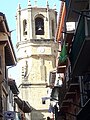 Església del Salvador de Getaria, vista des del carrer major.Getariako Salbatore eliza.