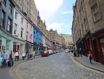 Blick vom Grassmarket in Richtung West Bow