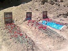 Graves of Tabriz Mustafazade, Urfan Valizade and Bakir Ismayilov at the II Alley of Honor.jpg