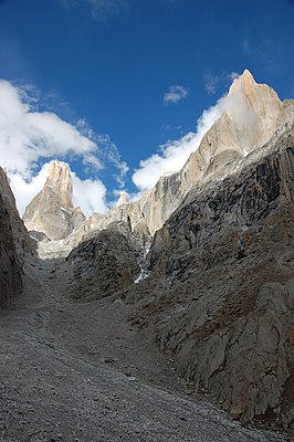 Great Trango Tower on the right, the Nameless Tower on the left