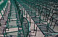 Image 698Green metal chairs of the Solliden stage, Skansen, Stockholm, Sweden