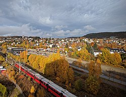 Grefsen is a neighborhood in the borough of Nordre Aker in Oslo Grefsen med Ring 3 sett fra Storo.jpg