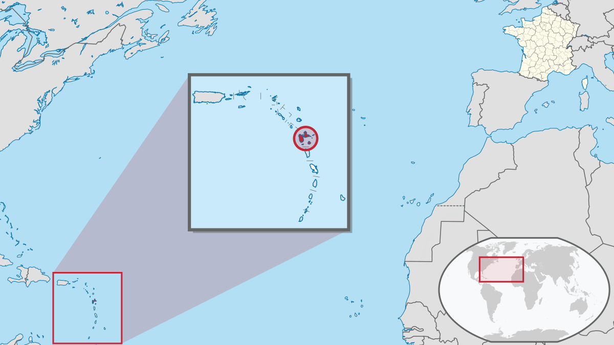 carte du monde guadeloupe