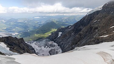 The Guggigletscher seen from the platform of the observatory