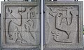 Reliefs by Ben Guntenaar, installed at the entrance of Zutphen train station in 1952. August 2009.