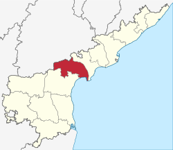 Location of Guntur district in Andhra Pradesh