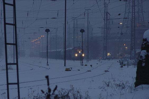 freight train in Hamburg-Harburg port station