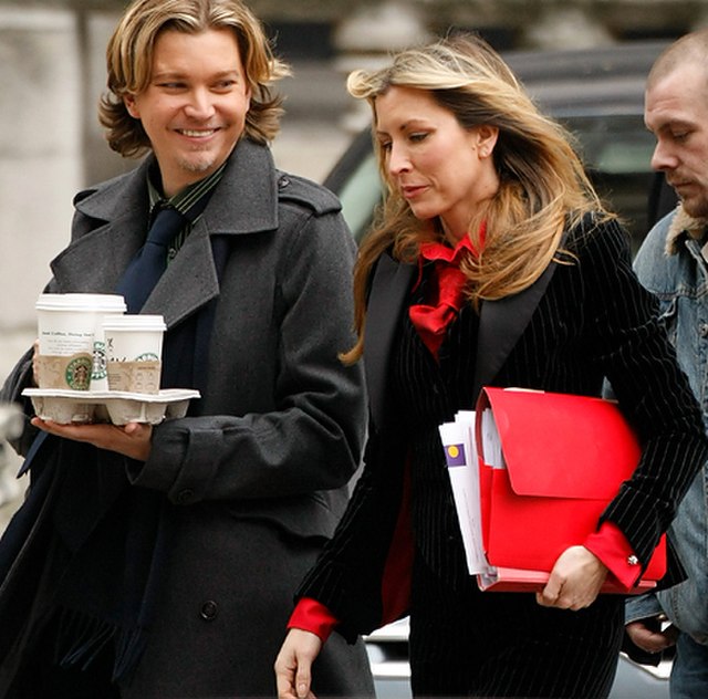 Heather Mills with Mark Payne attending court in London in 2010