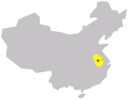 Localização da cidade na China