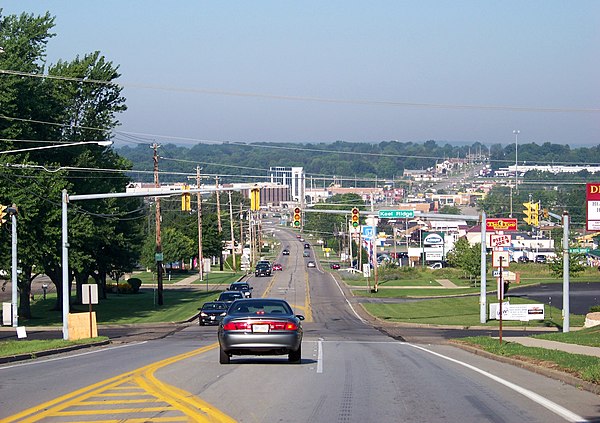 Entering town from the east.