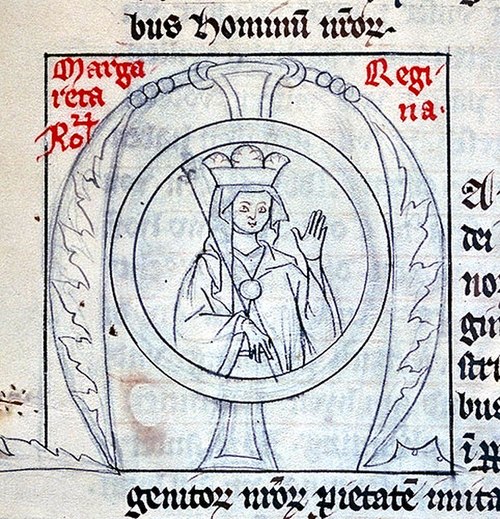 Duchess Margaret, Queen of Bohemia; Bärenhaut manuscript, Zwettl Abbey (c. 1310/20)