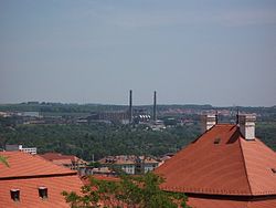 Pohled na Pécs z Kozármislen
