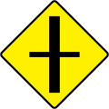 Crossroads with priority with a thick line (diamond)