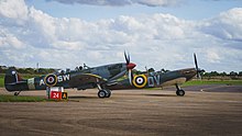 Two Duxford based Spitfires taxi out to take off