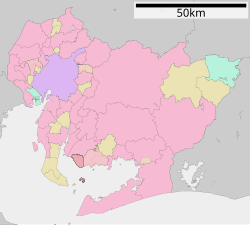 Isshiki okulunun Aichi Prefecture şehrindeki konumu