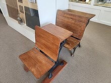 School desks at the Jeffersontown Historical Museum Jeffersontown Historical Museum Desks.jpg