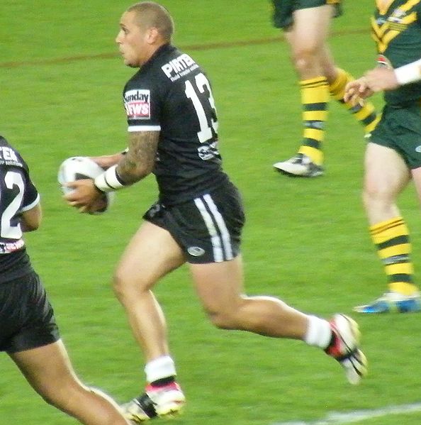 Smith playing for the New Zealand at the 2008 RLWC