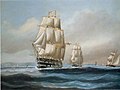 John O'Brien, Flagship Wellesley and Squadron Leaving Halifax Harbour, 1850