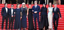 The main competition jury at the 2014 Cannes Film Festival (Left to right: Gael Garcia Bernal, Jia Zhangke, Sofia Coppola, Jane Campion, Jeon Do-yeon, Nicolas Winding Refn, Leila Hatami, Carole Bouquet, and Willem Dafoe Jury Cannes 2014 2.jpg