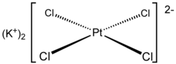 Structural formula of potassium tetrachloridoplatinate