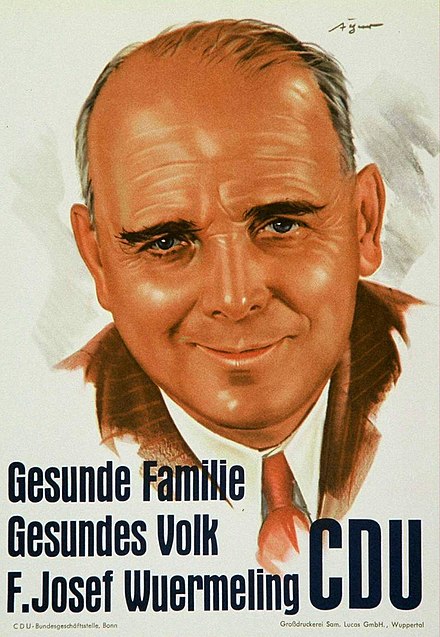 A campaign poster featuring Wuermeling c.1957