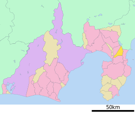 Lokasi Distrik Tagata di Prefektur Shizuoka