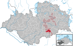Läget för kommunen Karrenzin i Landkreis Ludwigslust-Parchim