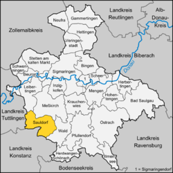 Elhelyezkedése Baden-Württemberg térképén