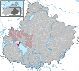 Läget för kommunen Klink i Landkreis Mecklenburgische Seenplatte