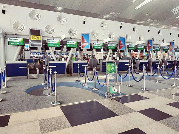 Citilink check-in counters at the airport