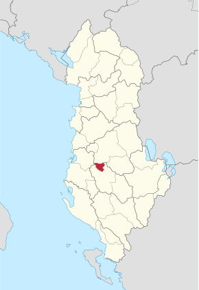 Poloha okresu Kuçovë na mapě