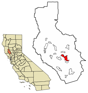 Lake County California Incorporated and Unincorporated areas Clearlake Highlighted 0613945.svg