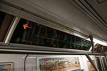 Station indicator on a Lexington Avenue line 4 train