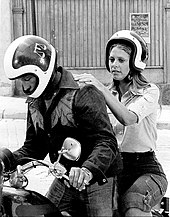 Wagner with guest star Evel Knievel. Photo from The Bionic Woman TV show, October 1977