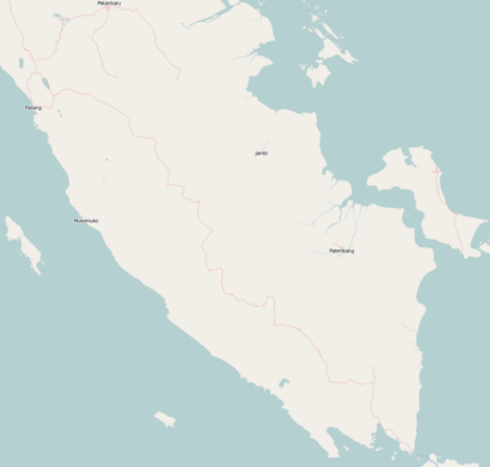 Bengkulu City على خريطة Sumatra