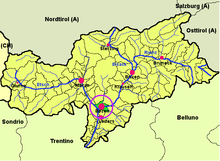 Location of Bozen-Bolzano