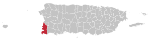 Карта Пуэрто-Рико с указанием муниципалитета Кабо-Рохо