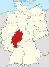 ドイツ国内におけるヘッセン州の位置