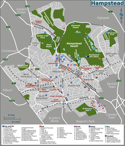 Map of the Hampstead district