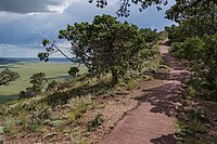 Looking south southeast from the walking path encircling the volcano.