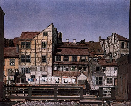 Ludwig Deppe - Houses at a Millrace - WGA06306