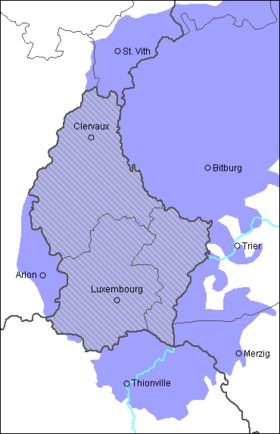 Aire géographique du luxembourgeois.