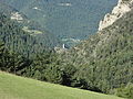 Clocher de l'église Saint-Julien de Méolans (disparue), commune de Méolans-Revel, Alpes-de-Haute-Provence, vu du hameau des Girardeisses