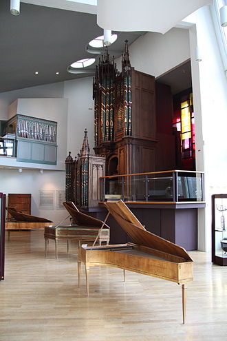 19th-century pipe organ, presumably built by John Gray, in the Berlin Musical Instrument Museum MIM Gray Organ CN5399.jpg