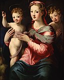 Мадонна с Младенцем и Святым Иоанном Крестителем. Дерево, масло. Музей искусств Палмера, Пенсильвания, США