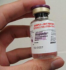 A bottle of Magnevist contrast agent. Magnevist Bottle.JPG