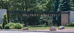 Main gate sign - Calvary Cemetery.jpg
