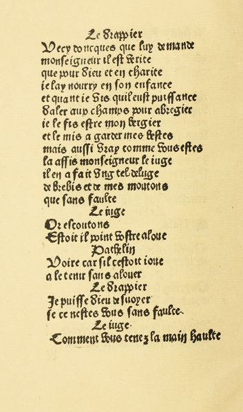 File:Maistre Pierre Pathelin, reproduction en facsimilé de 1485, Le Roy, 1907, page 074.png