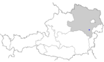 Map of Austria, position of Sankt Egyden am Steinfeld highlighted